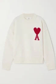 Inspired by '' Ami Paris '' Knitted Jumper/Sweater